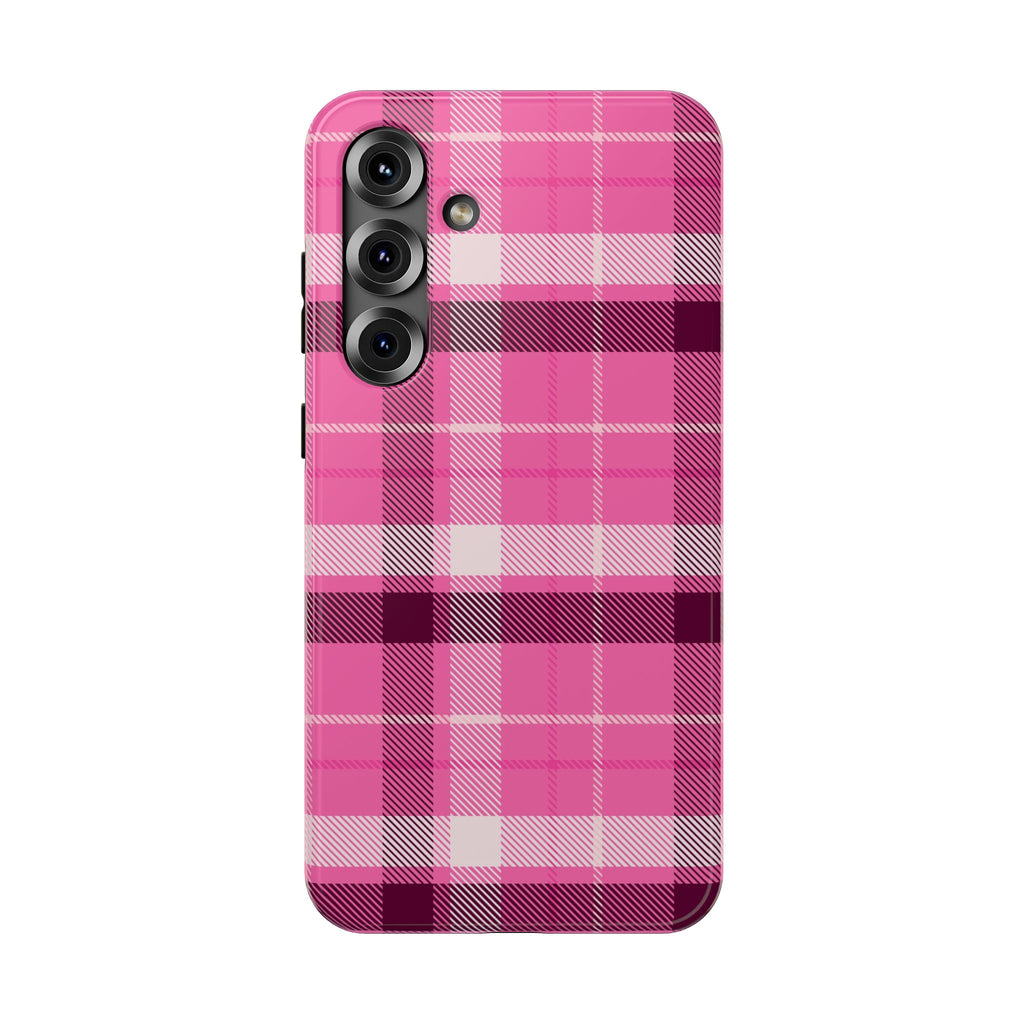 Pink Plaid Tough Samsung Case