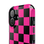 Pink Grid Tough iPhone Case