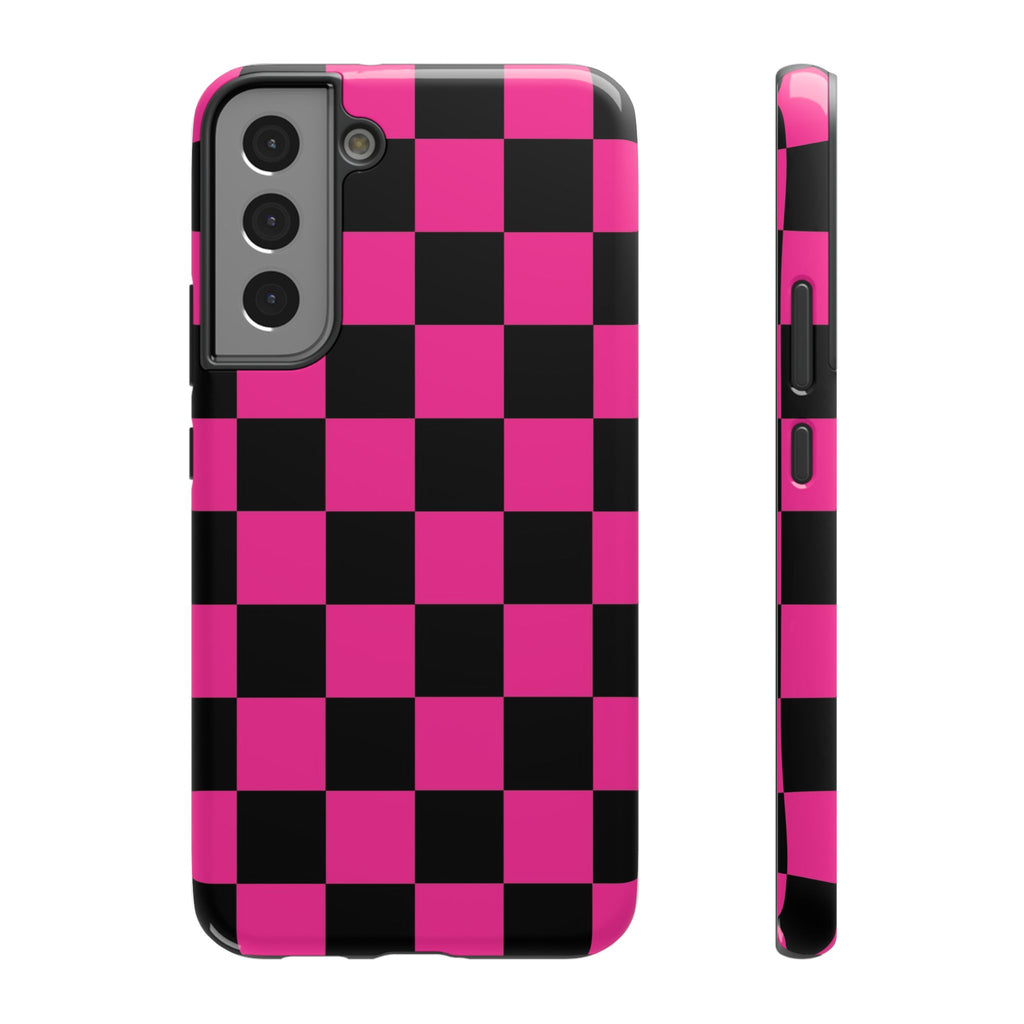 Pink Grid Tough Samsung Case
