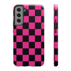 Pink Grid Tough Samsung Case