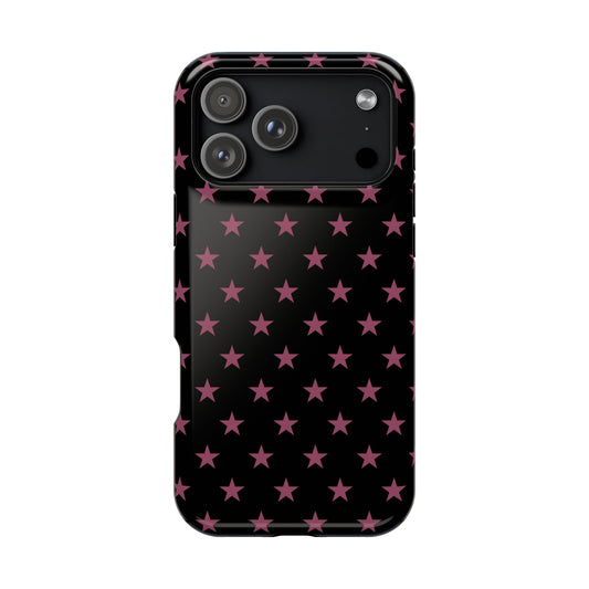 Burgundy Stars MagSafe Tough iPhone Case