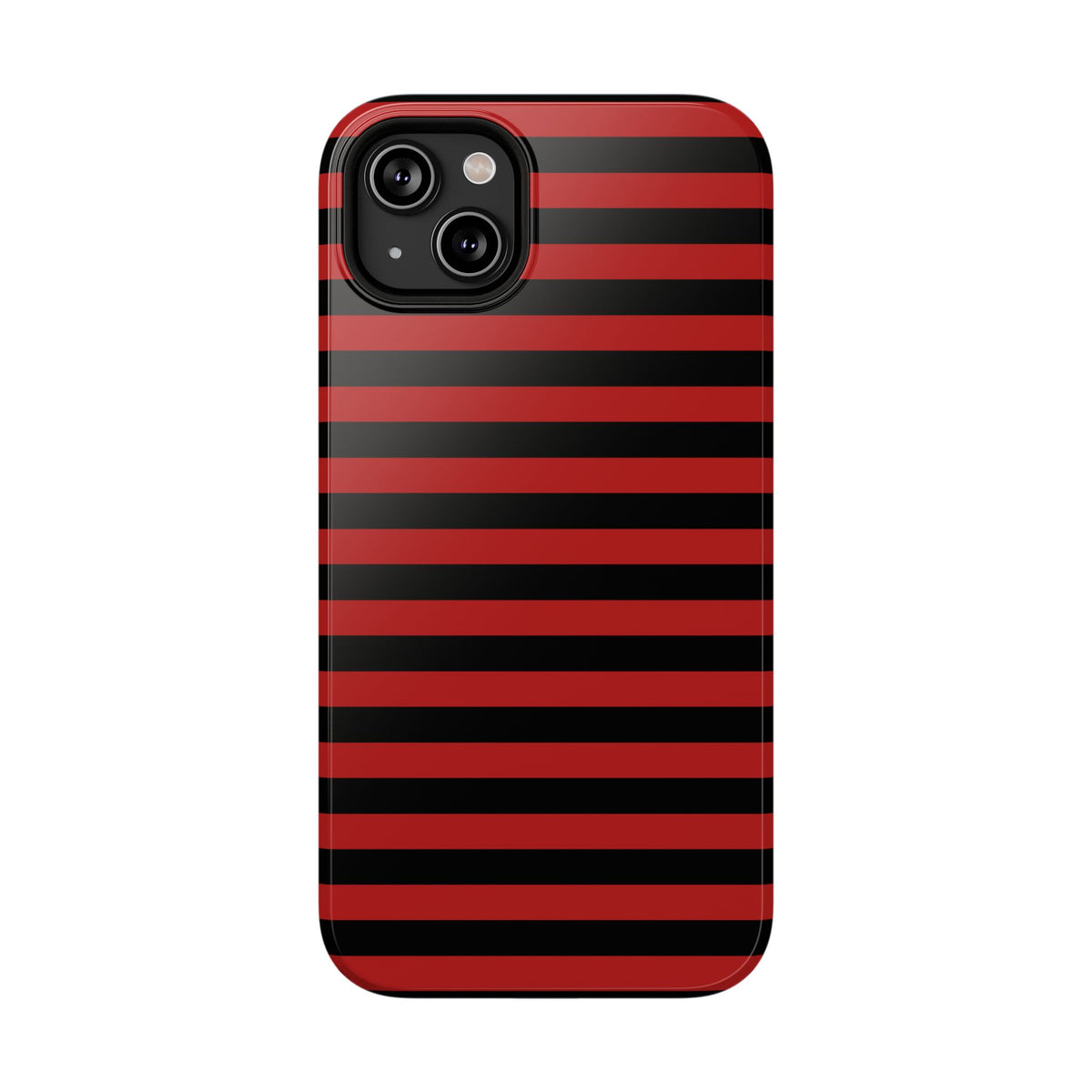 Red and Black Stripes Tough iPhone Case