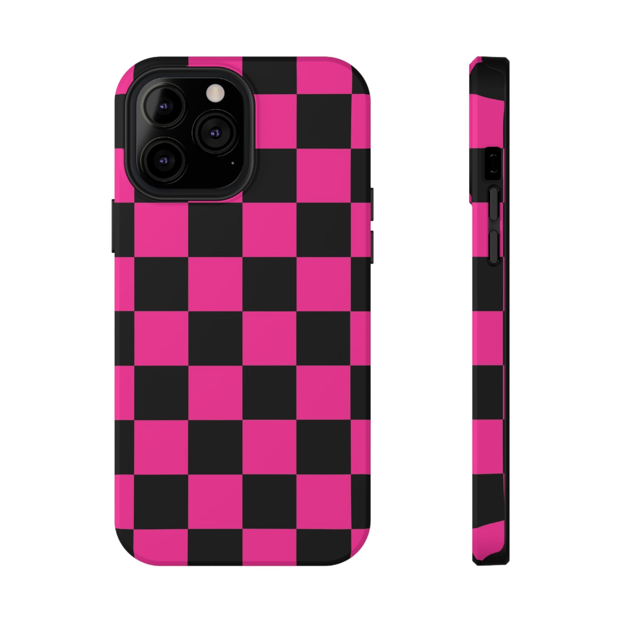 Pink Grid Tough iPhone Case