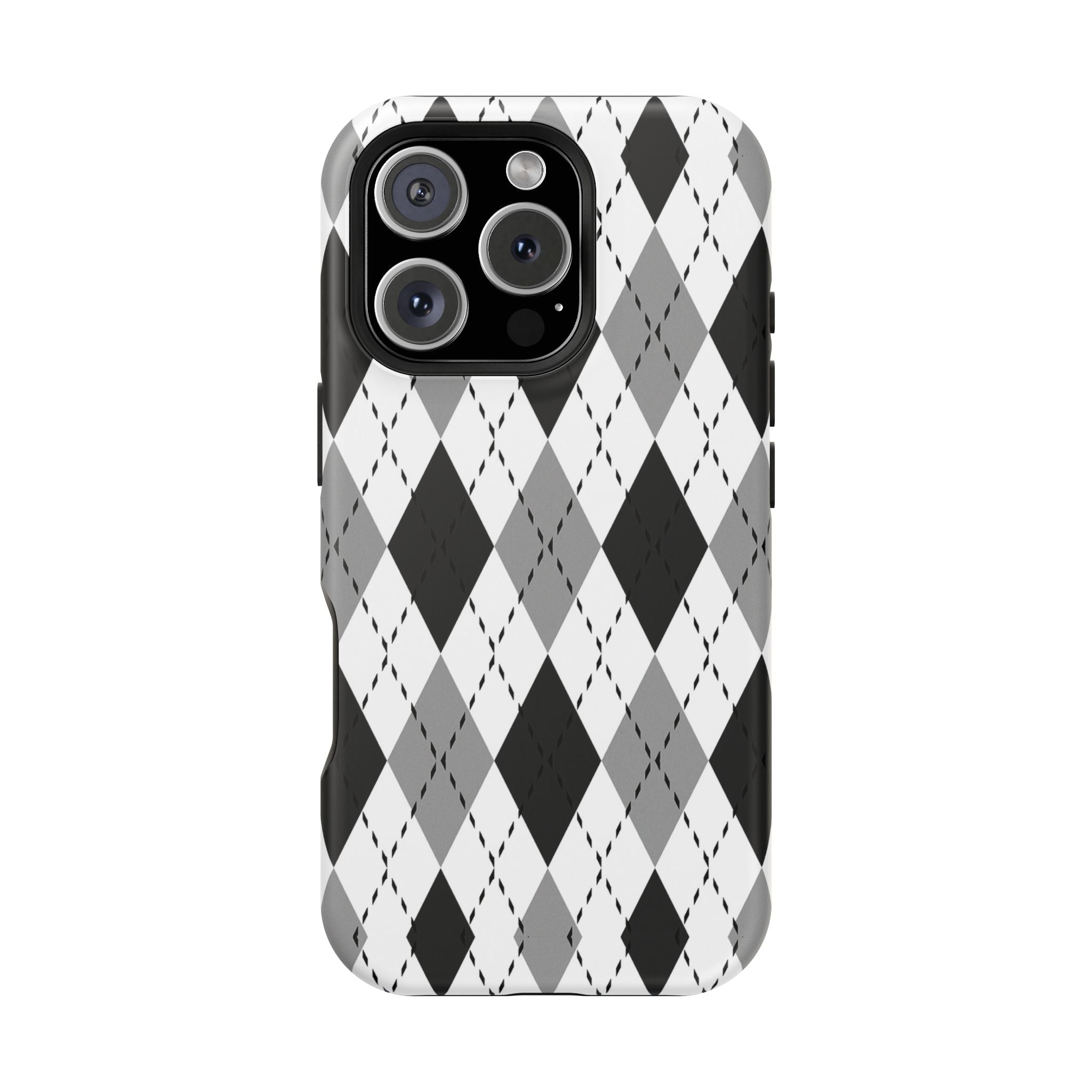 Monochrome Argyle Tough iPhone Case