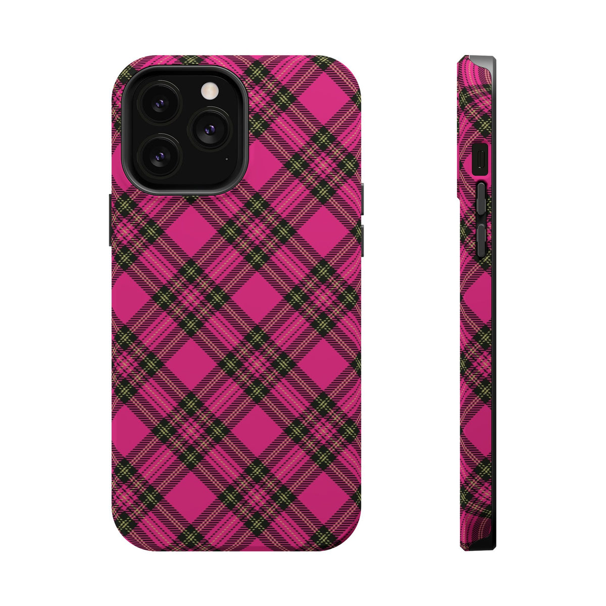 Pink Tartan MagSafe Tough iPhone Case