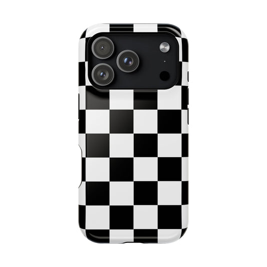 Black Grid MagSafe Tough iPhone Case