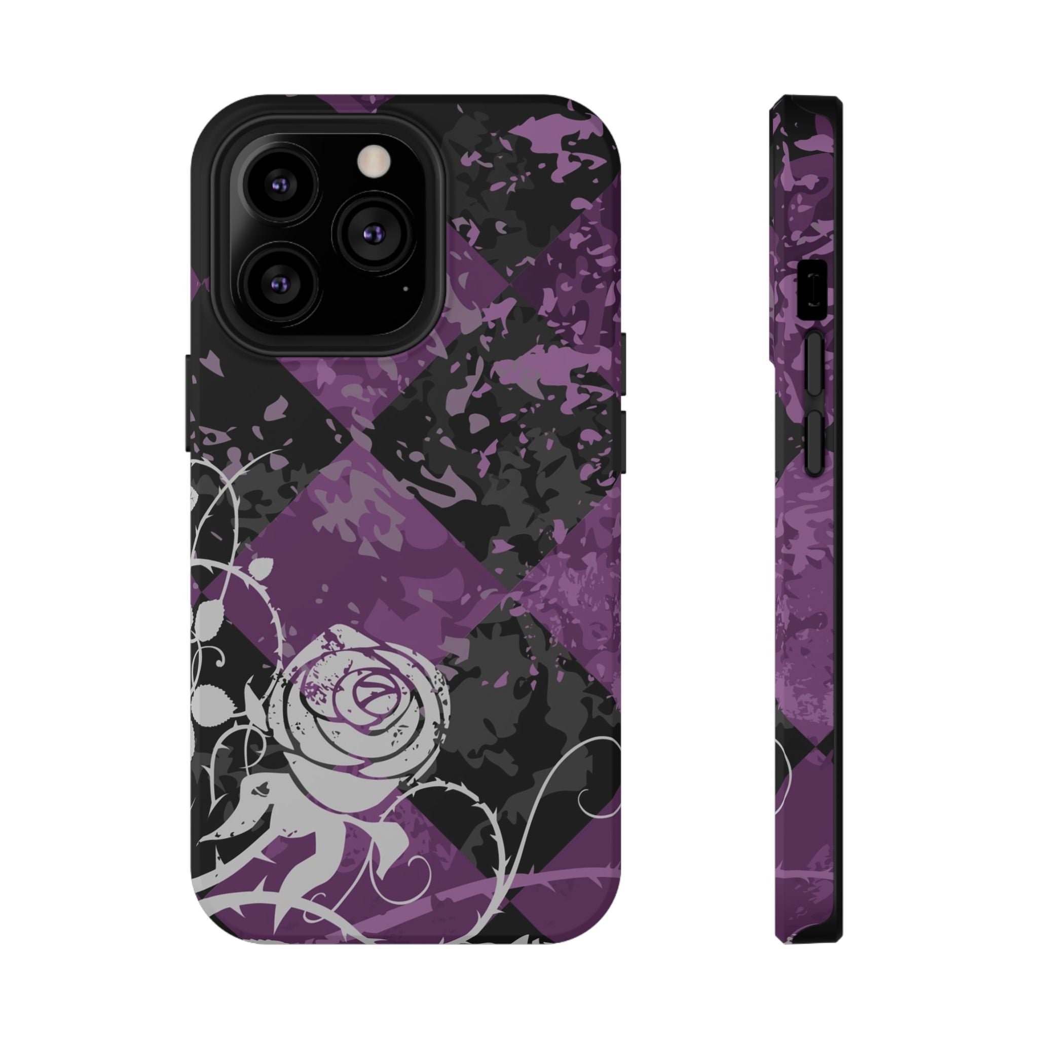 Checkered Rose Tough iPhone Case