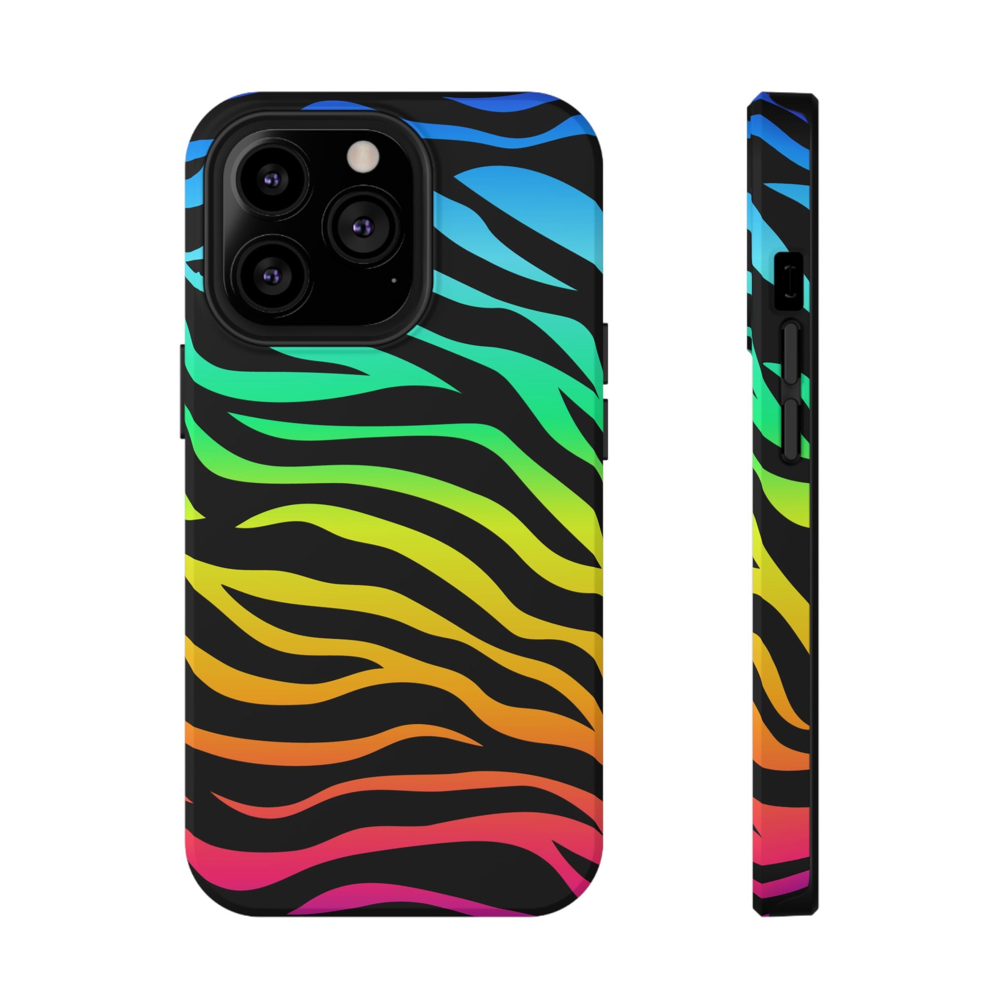 Neon Stripes Tough iPhone Case