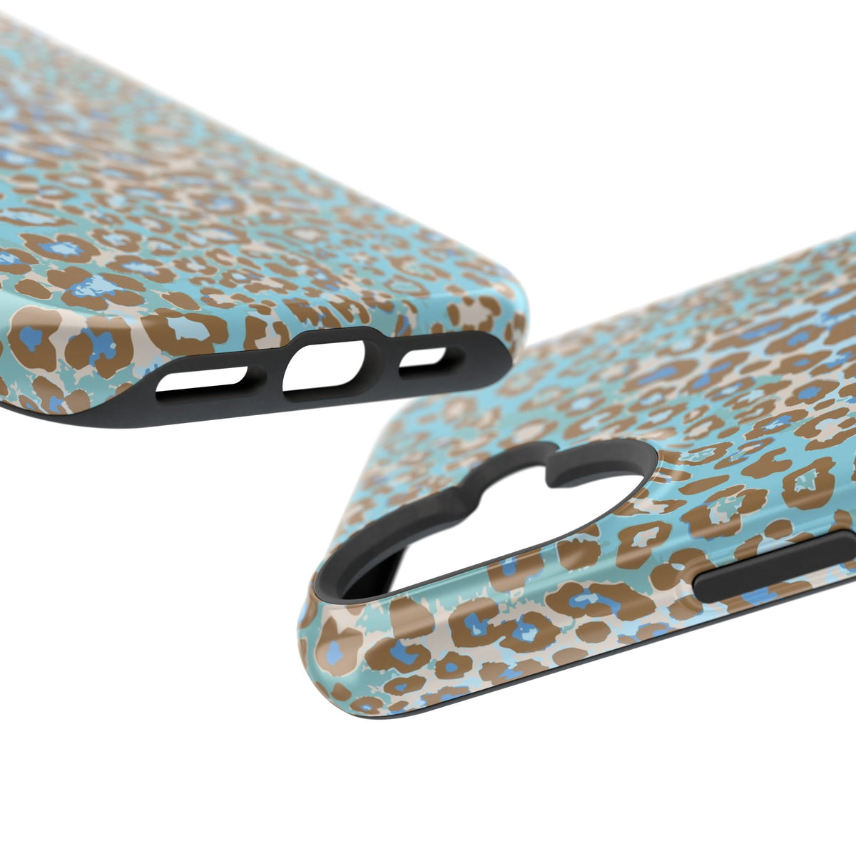 Faded Blue Leopard MagSafe Tough iPhone Case