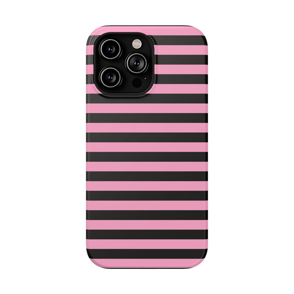 Light Pink and Black Stripes Tough iPhone Case