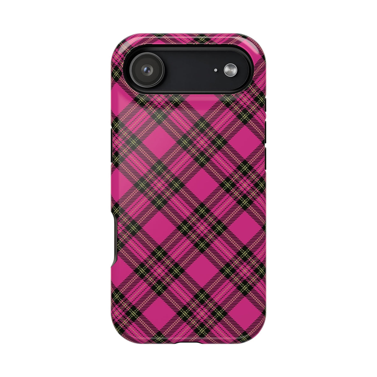 Pink Tartan MagSafe Tough iPhone Case