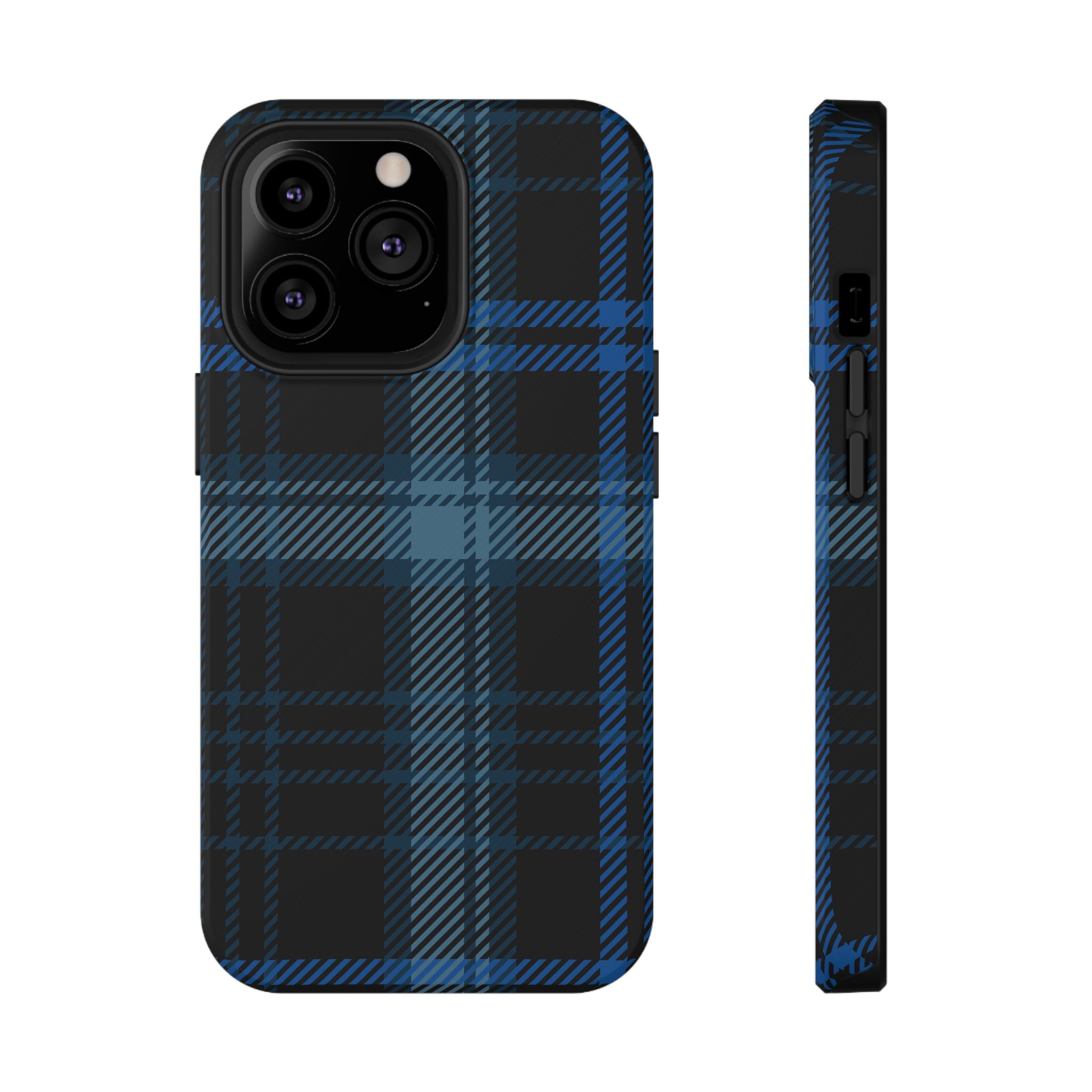 Blue Plaid Tough iPhone Case