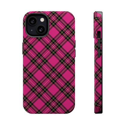 Pink Tartan MagSafe Tough iPhone Case