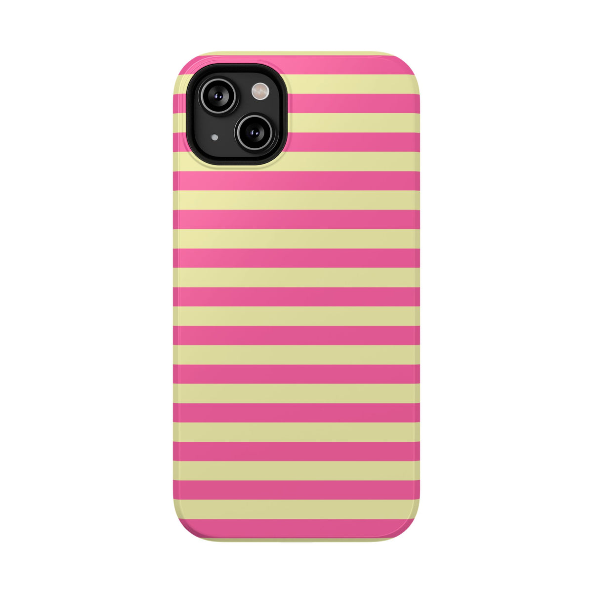 Yellow and Pink Stripes Tough iPhone Case
