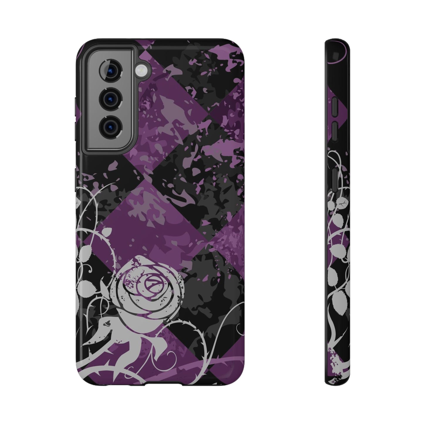 Checkered Rose Tough Samsung Case