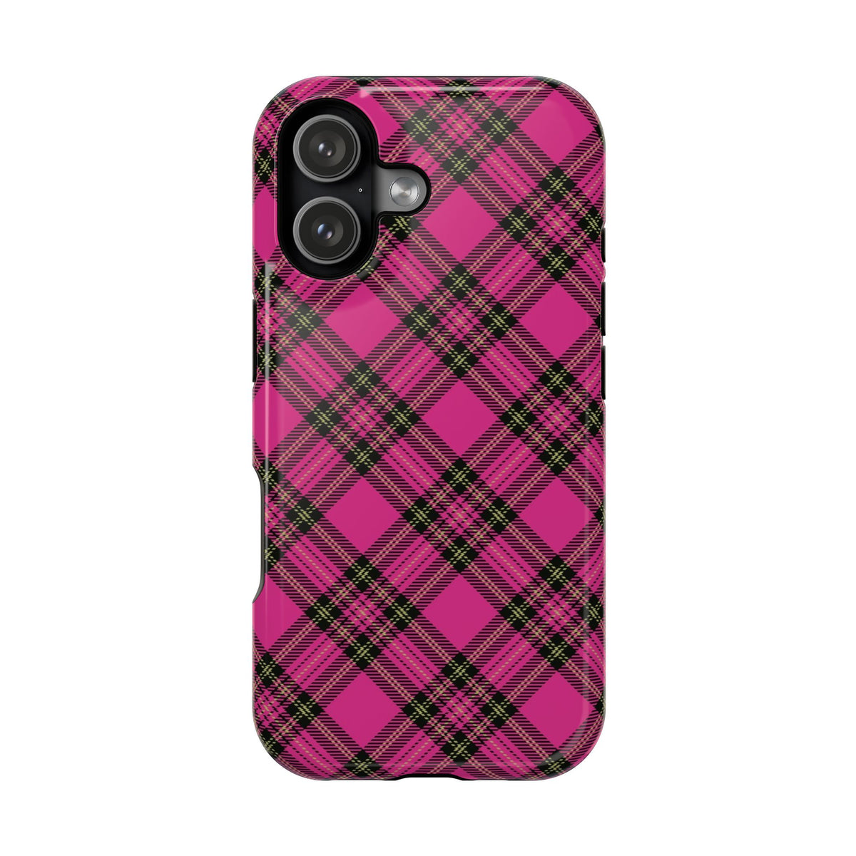 Pink Tartan MagSafe Tough iPhone Case