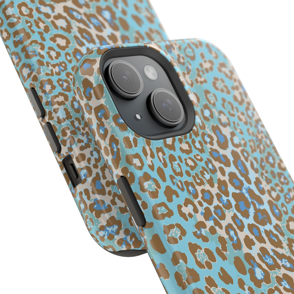 Faded Blue Leopard MagSafe Tough iPhone Case