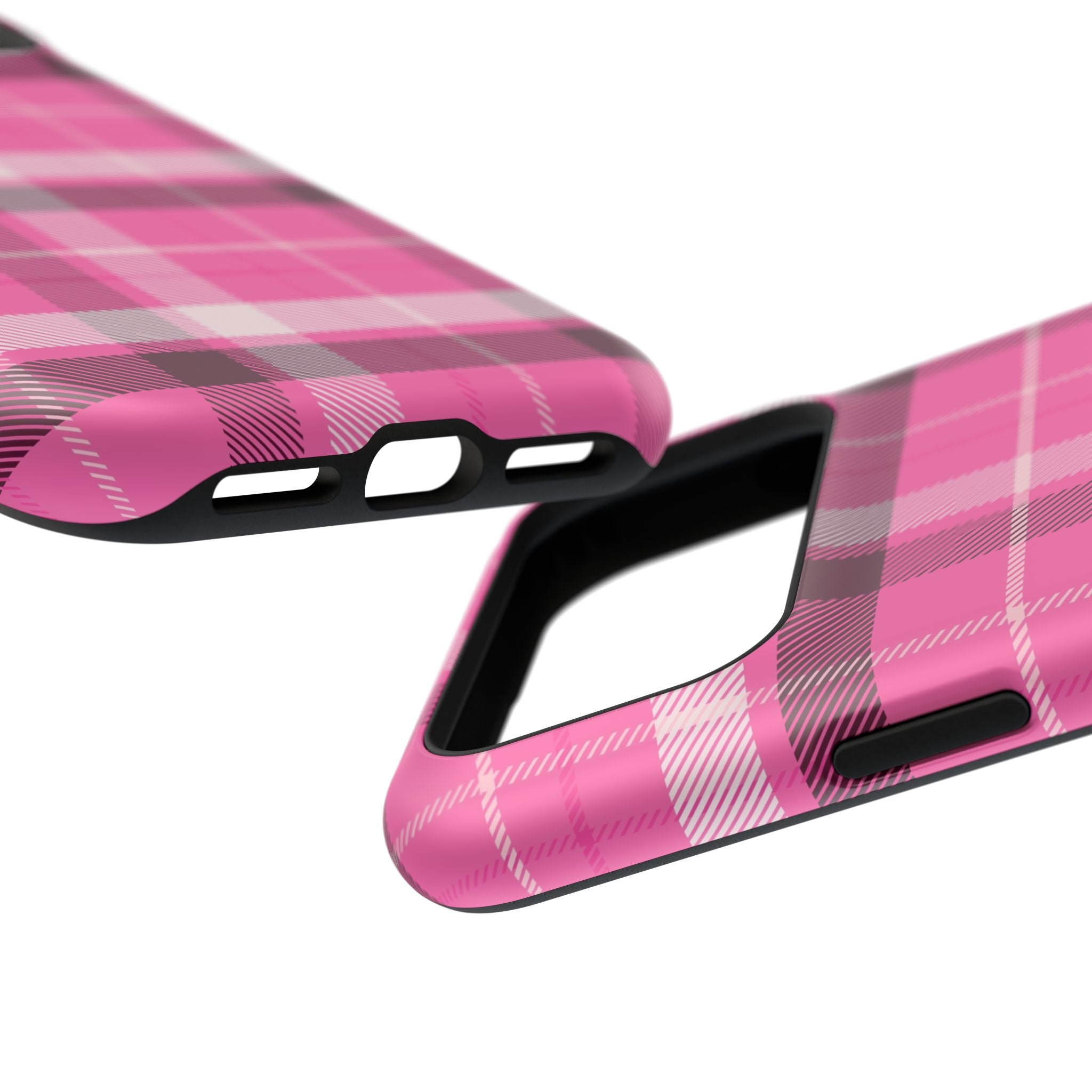 Pink Plaid Tough iPhone Case