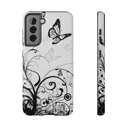 Black and White Butterflies Tough Samsung Case