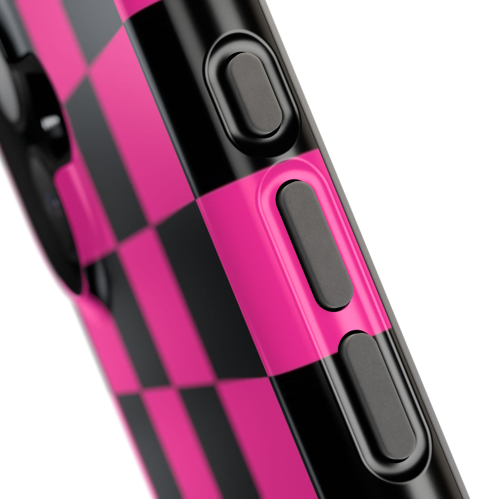 Pink Grid Tough iPhone Case