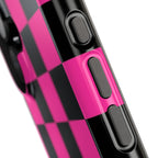 Pink Grid Tough iPhone Case