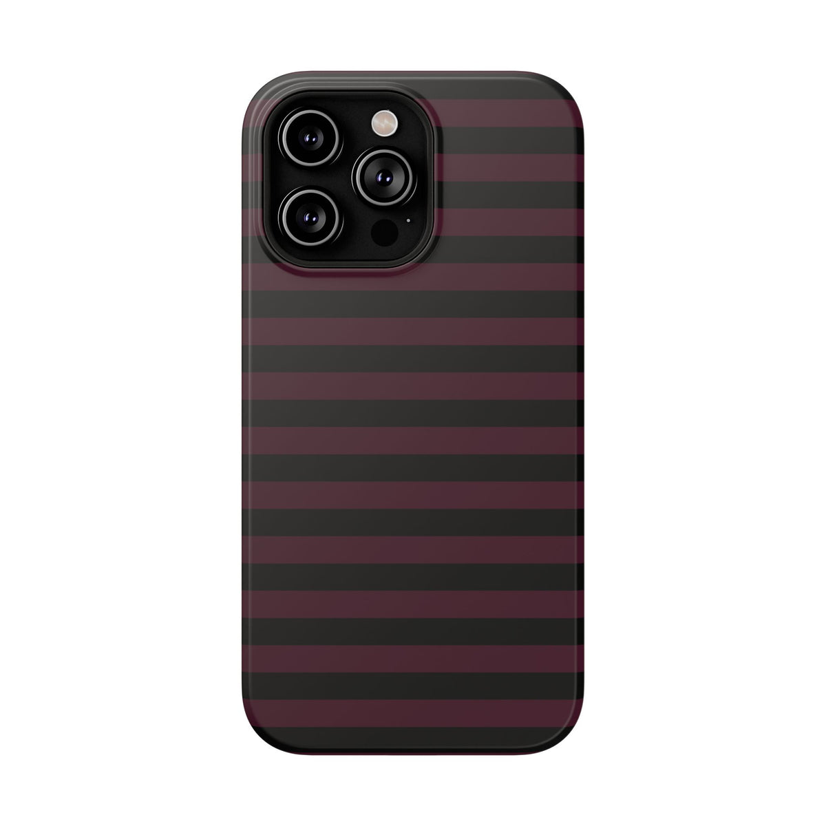 Burgundy and Black Stripes MagSafe Tough iPhone Case