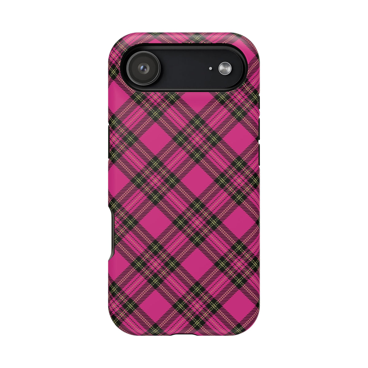 Pink Tartan MagSafe Tough iPhone Case
