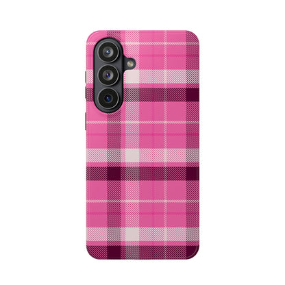 Pink Plaid Tough Samsung Case