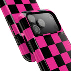 Pink Grid Tough iPhone Case