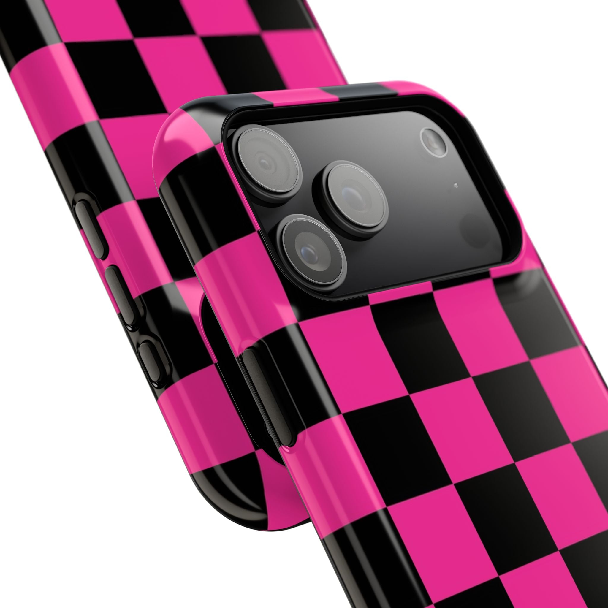 Pink Grid Tough iPhone Case