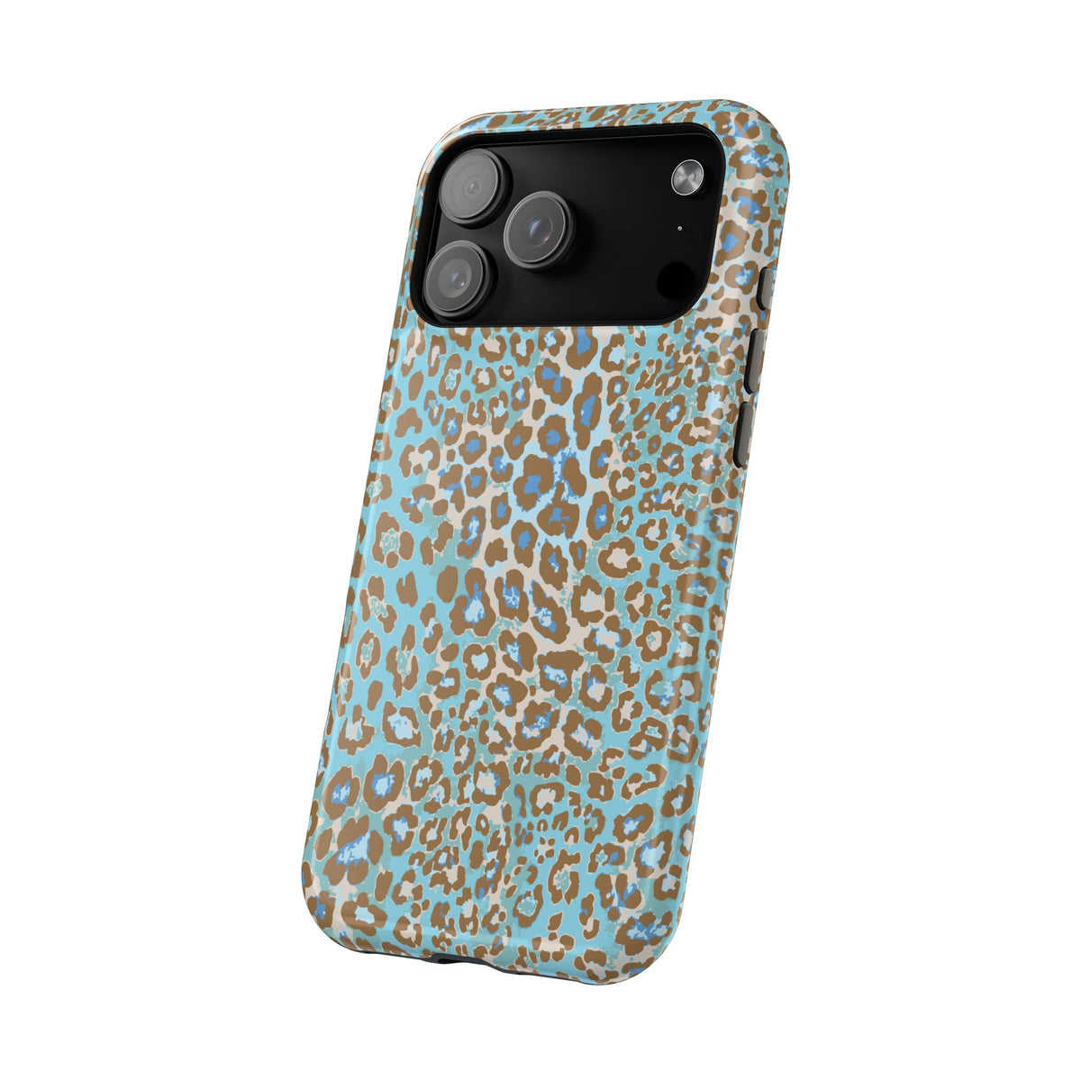 Faded Blue Leopard MagSafe Tough iPhone Case