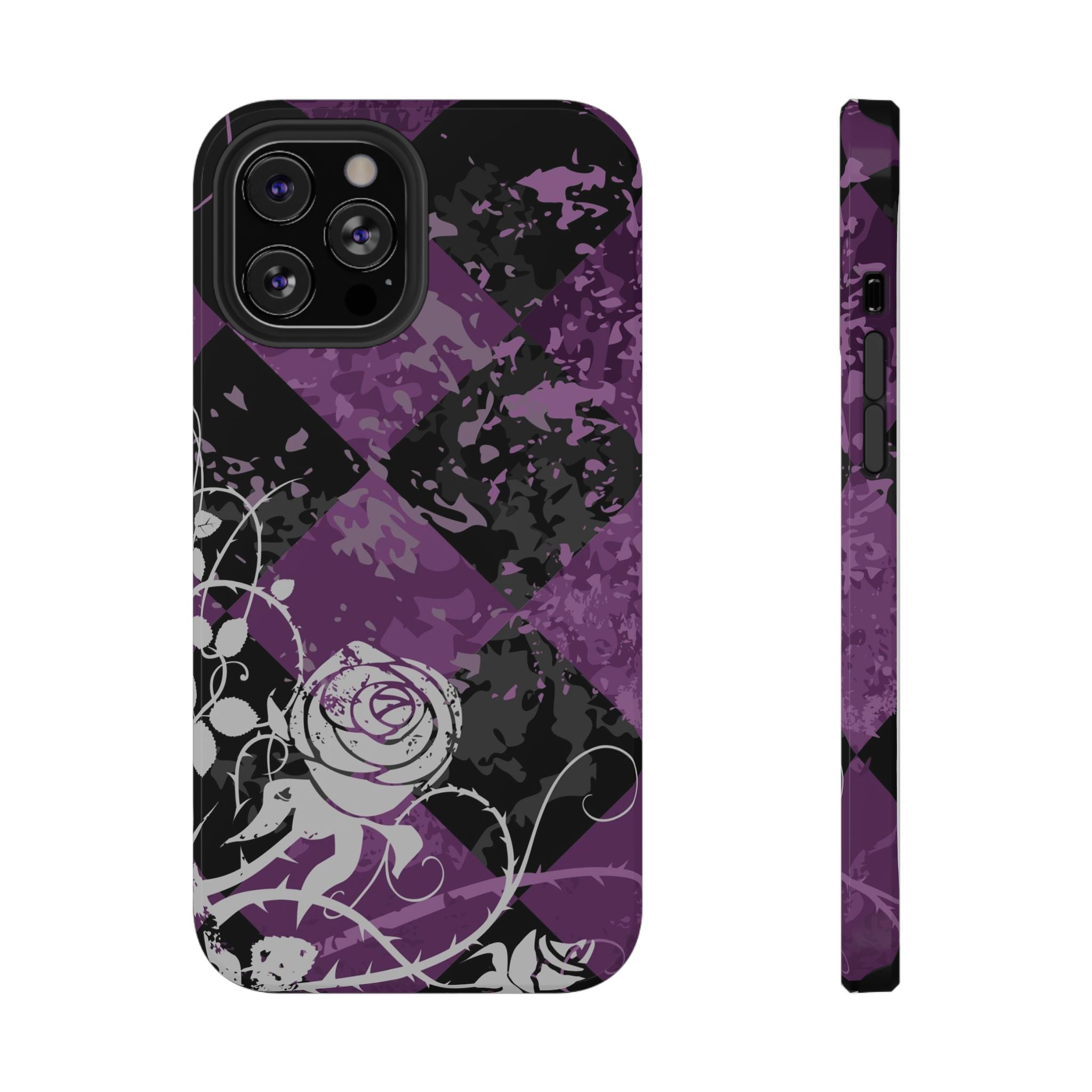Checkered Rose Tough iPhone Case