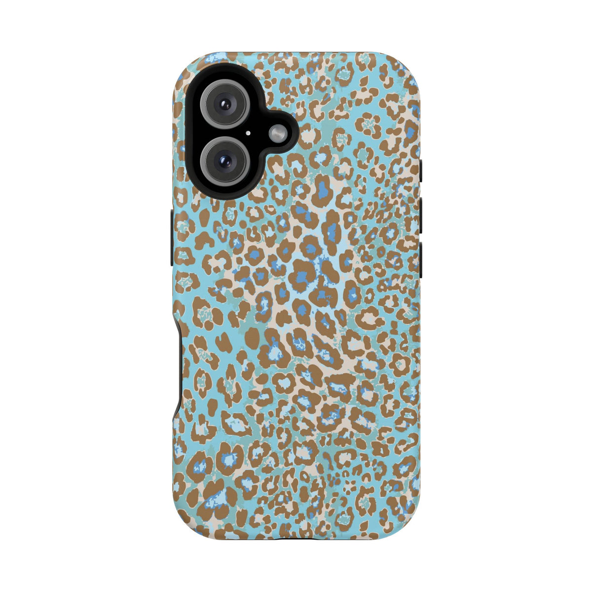 Faded Blue Leopard MagSafe Tough iPhone Case