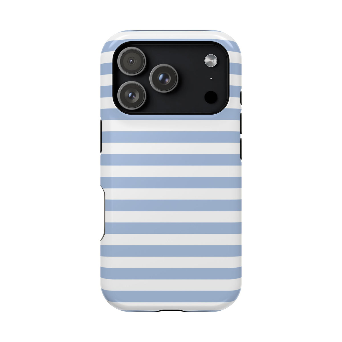 White and Blue Stripes MagSafe Tough iPhone Case