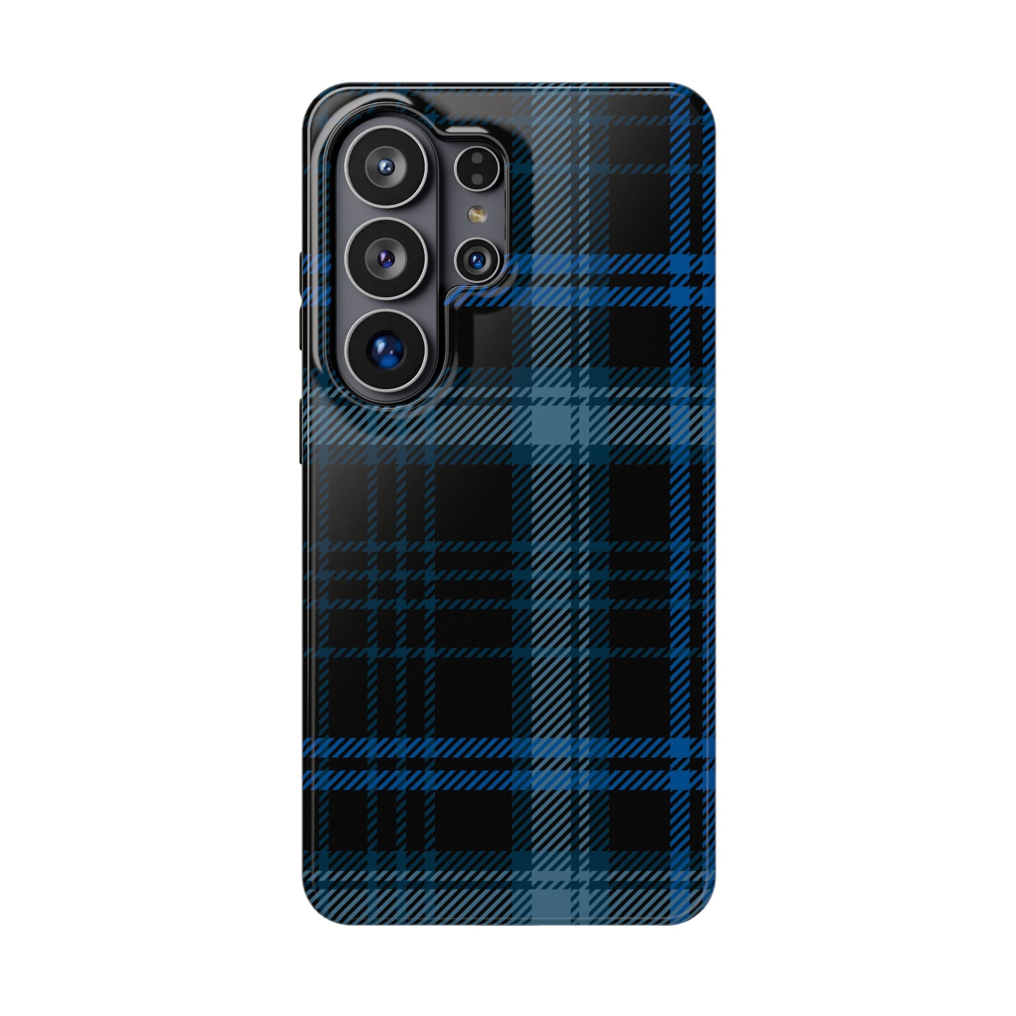 Blue Plaid Tough Samsung Case