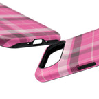 Pink Plaid Tough iPhone Case