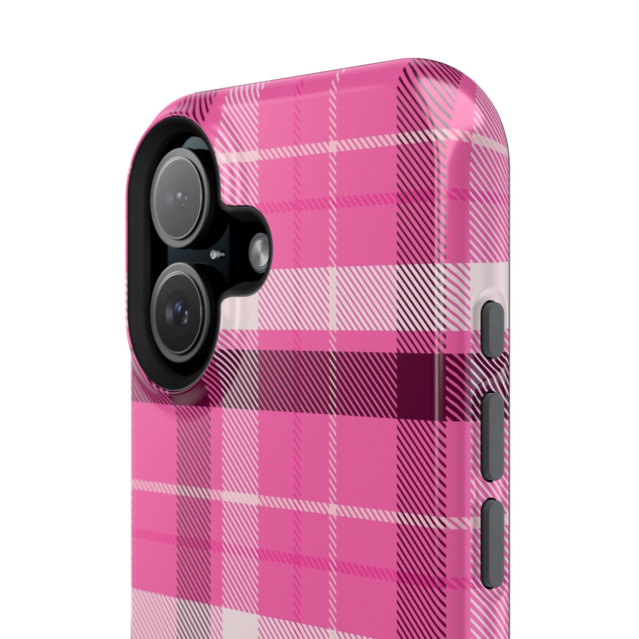Pink Plaid Tough iPhone Case