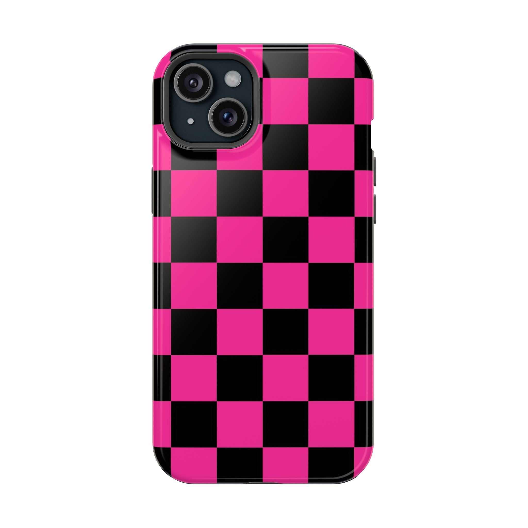 Pink Grid Tough iPhone Case