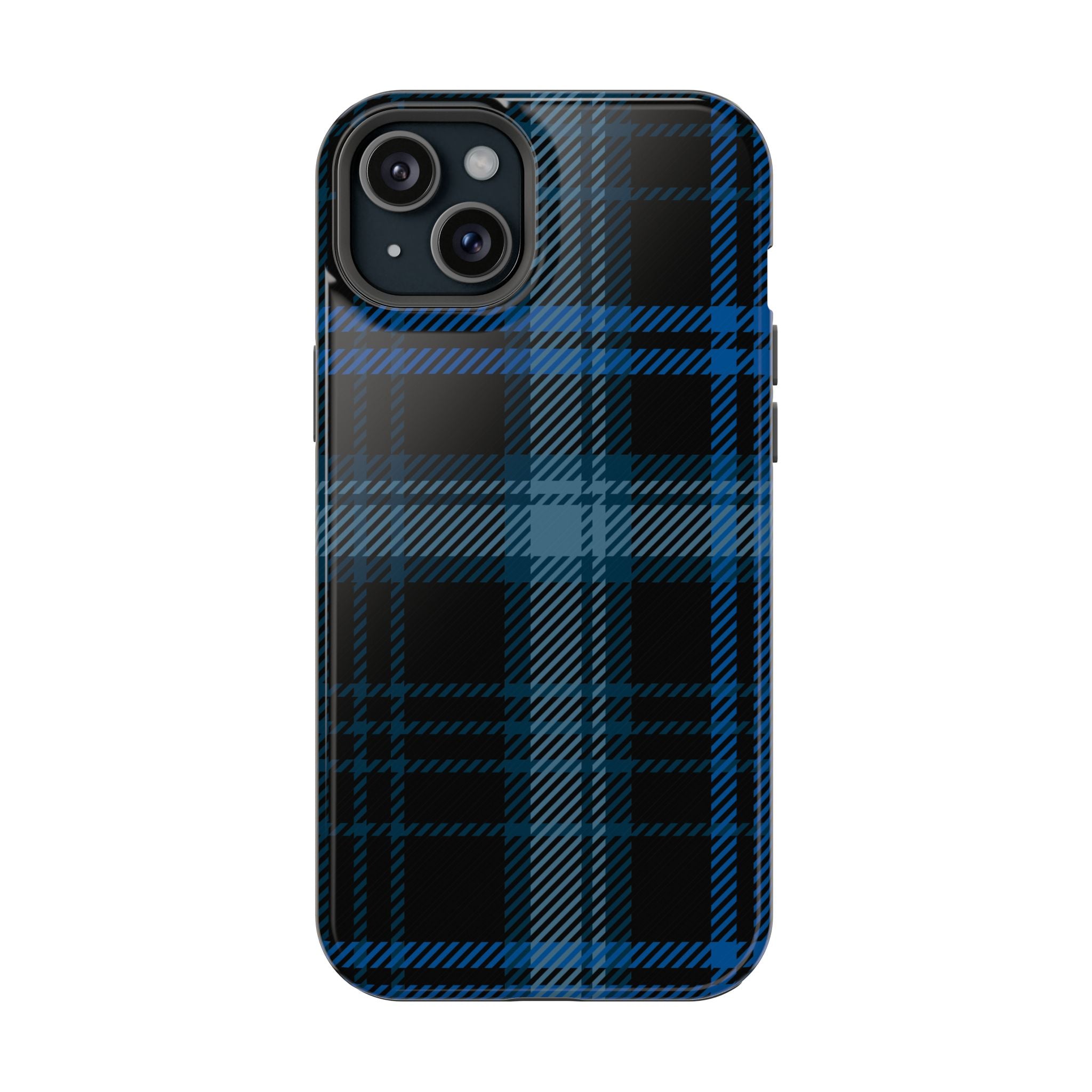 Blue Plaid Tough iPhone Case