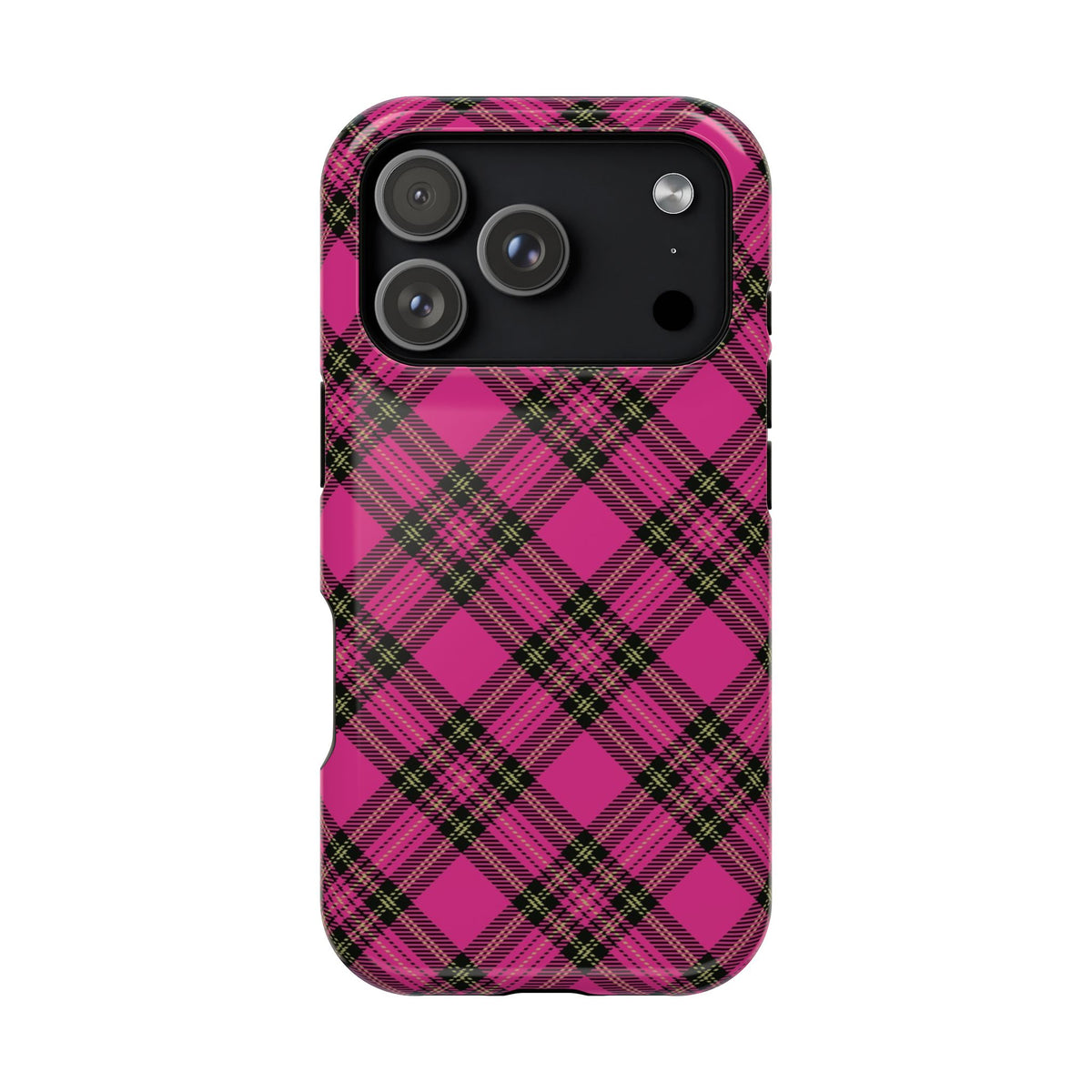 Pink Tartan MagSafe Tough iPhone Case