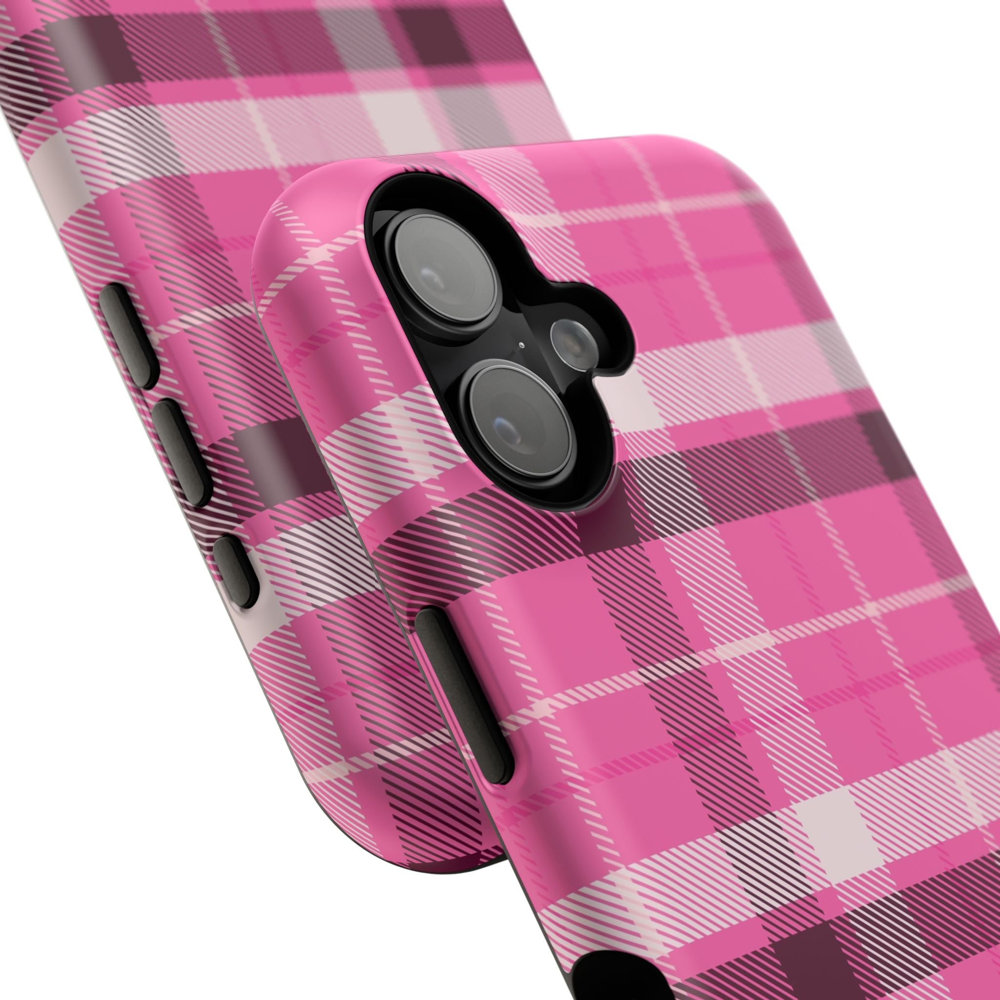 Pink Plaid Tough iPhone Case