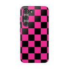Pink Grid Tough Samsung Case