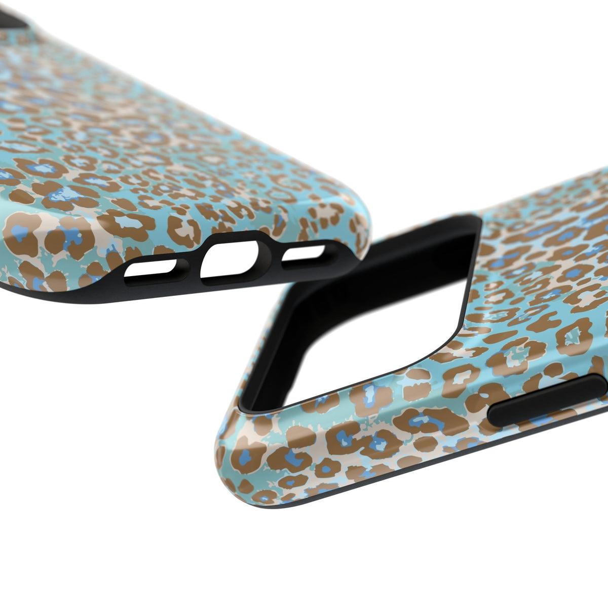 Faded Blue Leopard MagSafe Tough iPhone Case