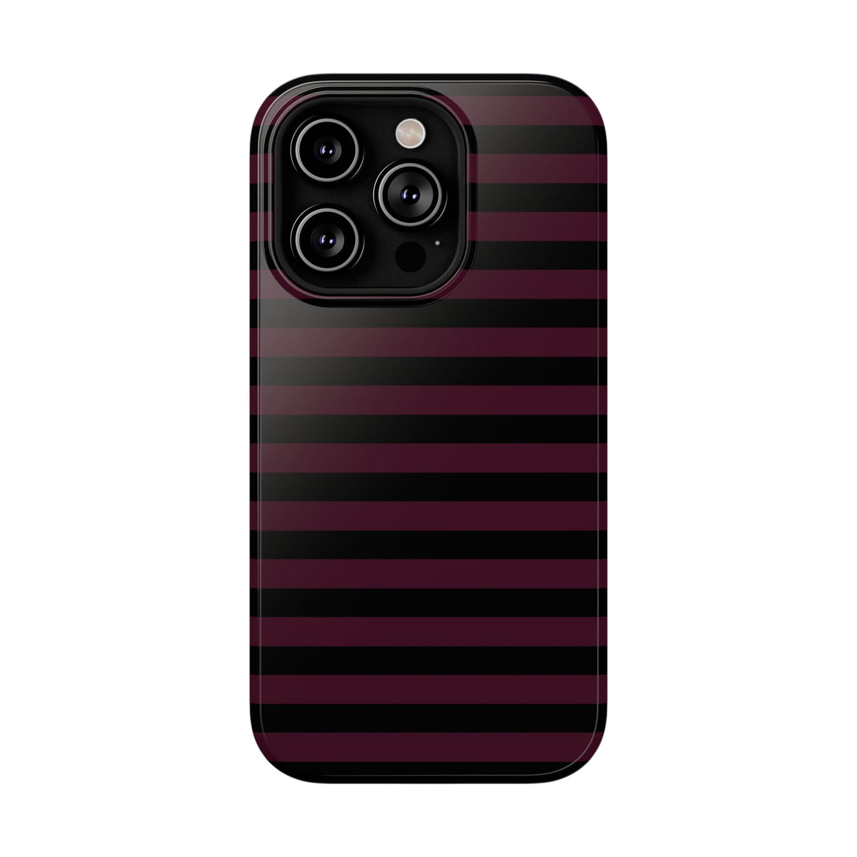 Burgundy and Black Stripes MagSafe Tough iPhone Case