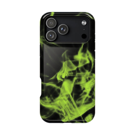 Green Flames MagSafe Tough iPhone Case