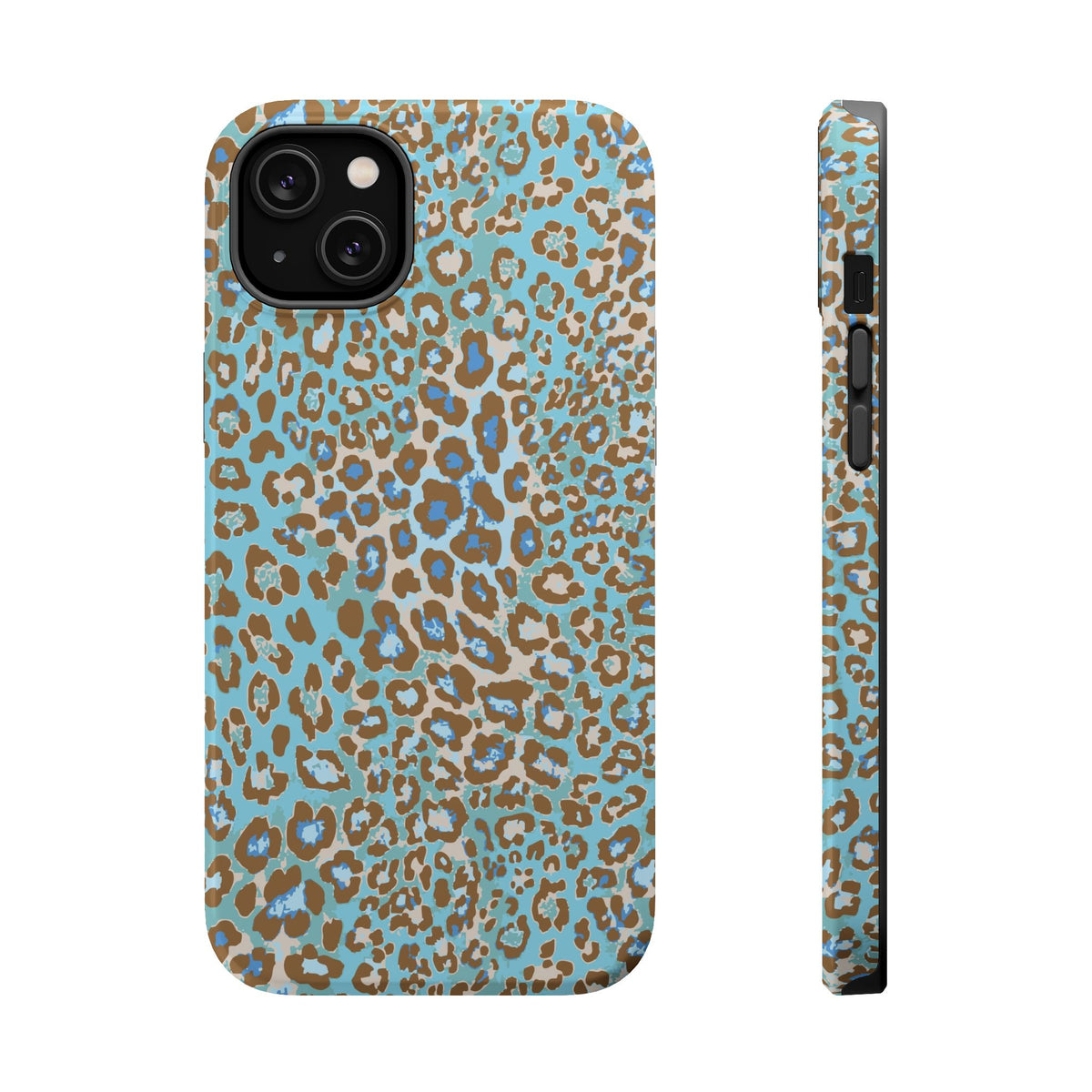 Faded Blue Leopard MagSafe Tough iPhone Case