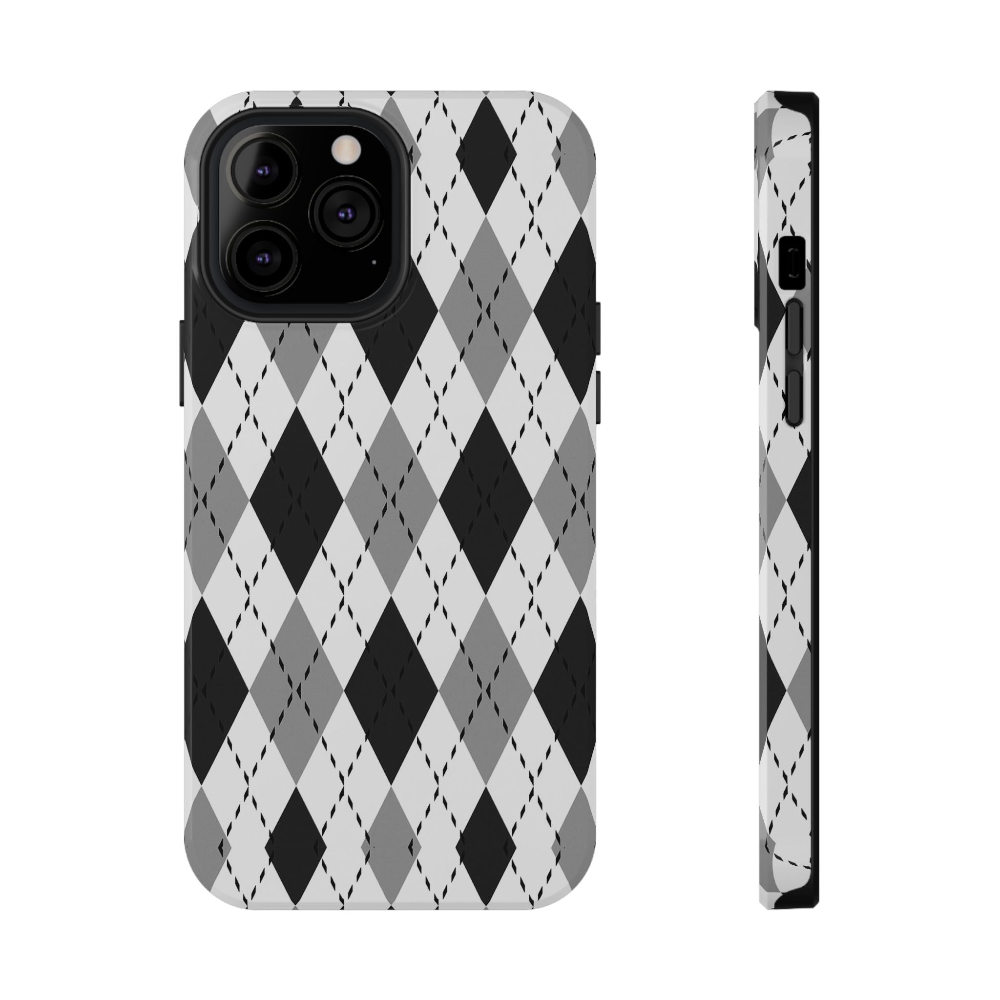 Monochrome Argyle Tough iPhone Case