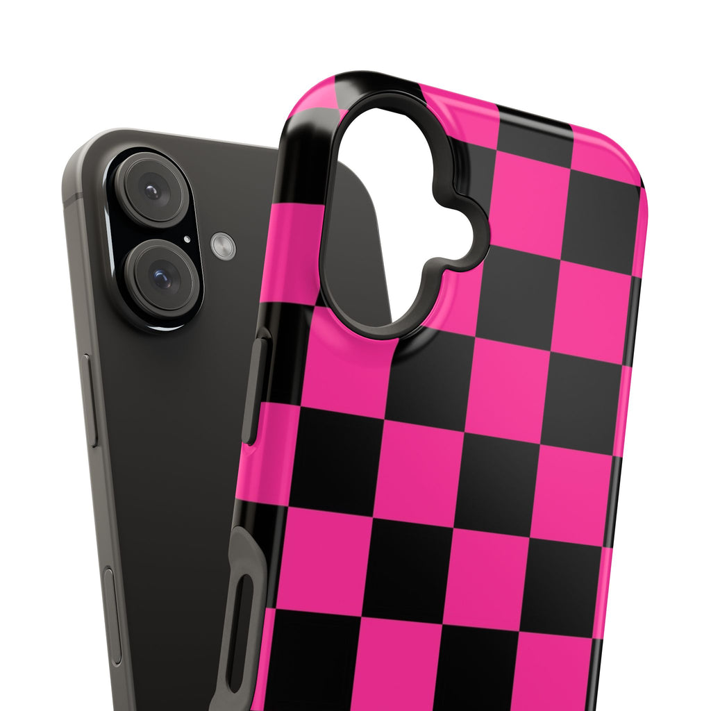 Pink Grid Tough iPhone Case