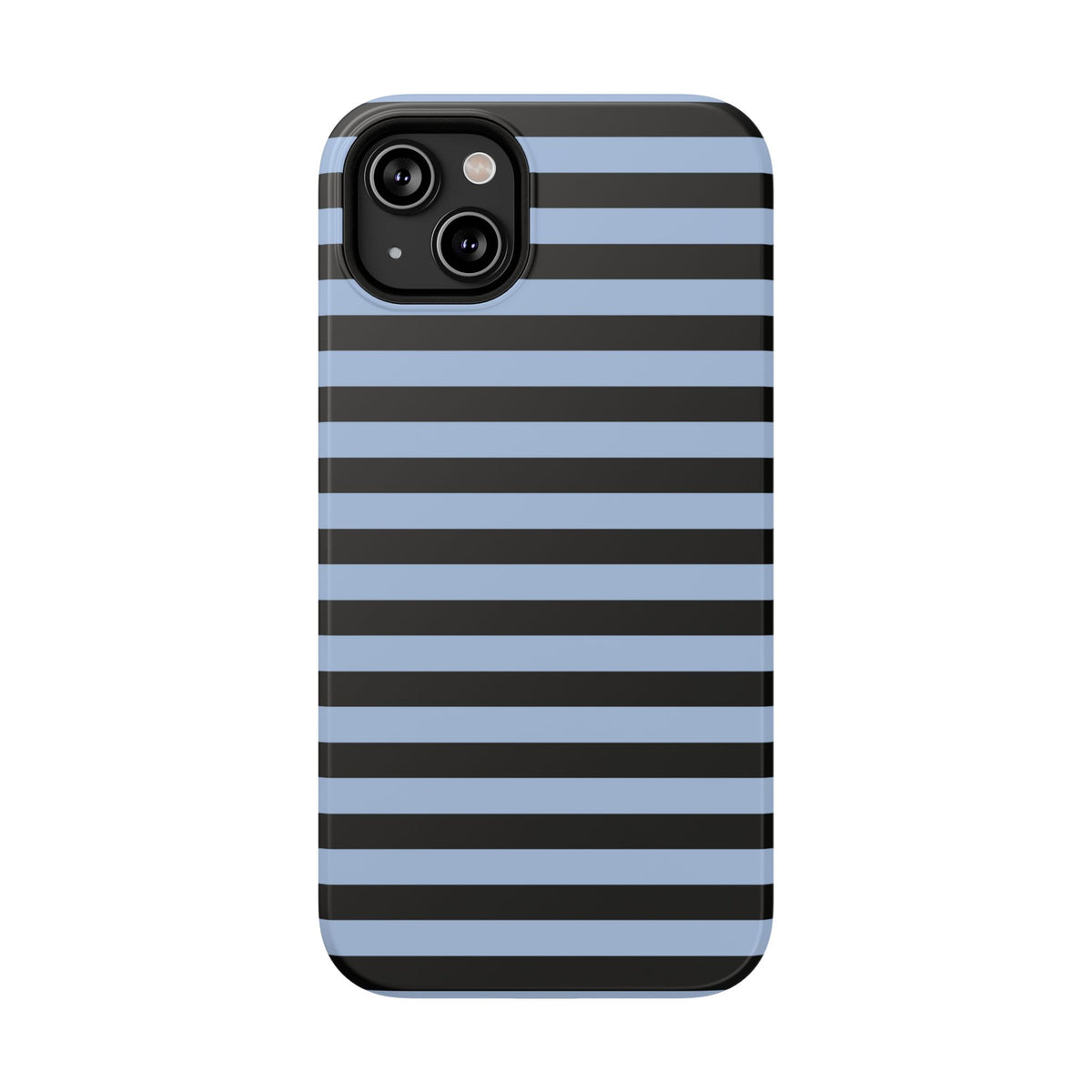 Faded Blue and Black Stripes MagSafe Tough iPhone Case