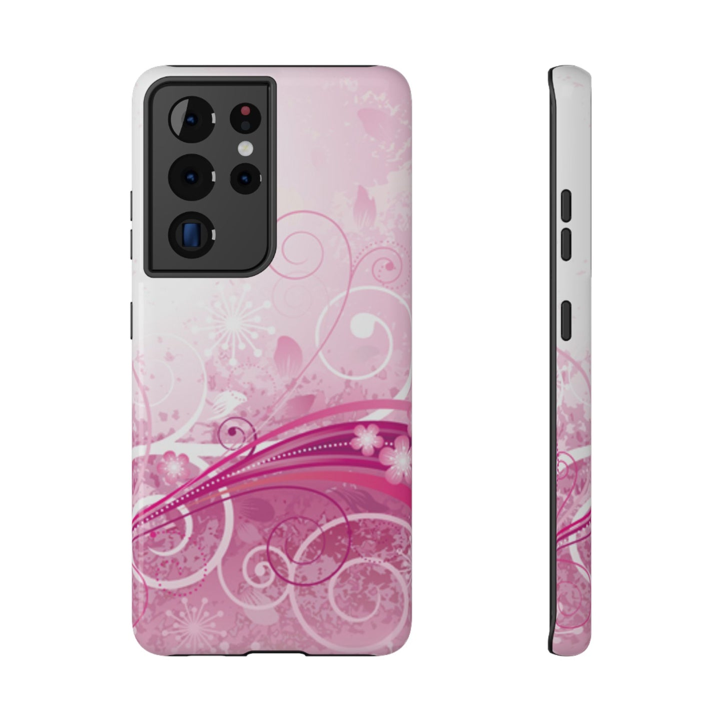Pink Flowers Tough Samsung Case